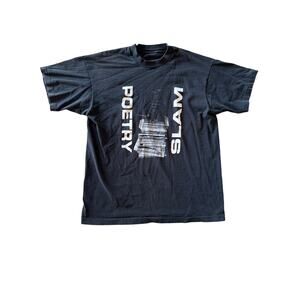Vintage ‘92 Poetry Slam International Faded Black Single Stitch XL T-Shirt